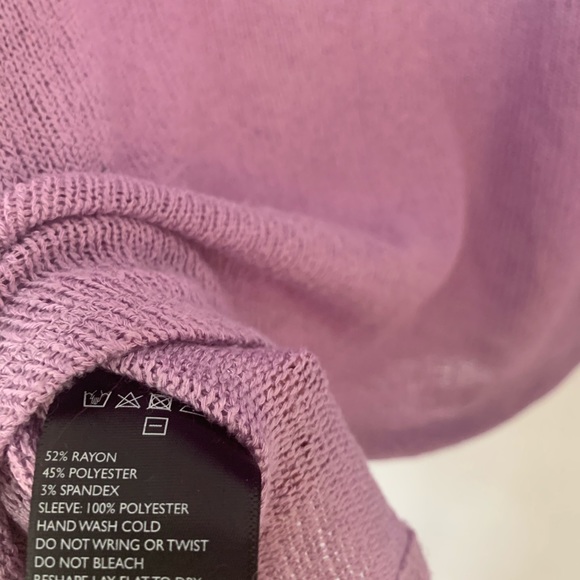 Sparkle & Fade Purple Knit Top With Sheer Sleeves - Picture 15 of 15